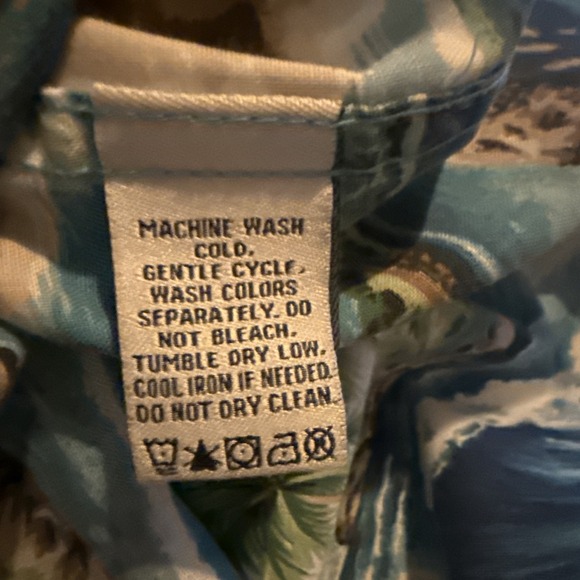 Reyn Spooner Hawaiian Shirt Mens Large Blue Ocean Surfer Print Pullover Pocket - Picture 9 of 10